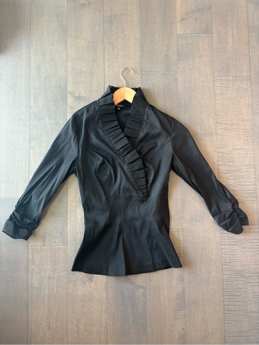 Fitted Ruffled Collar Women's Shirt Top